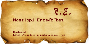 Noszlopi Erzsébet névjegykártya